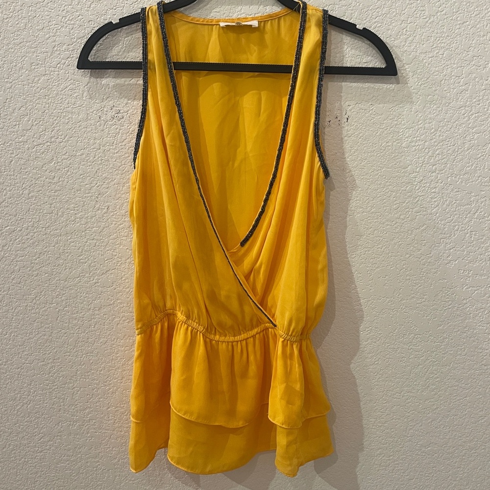 Sugar Lips Yellow Sleeveless Wrap Top Sz:XS